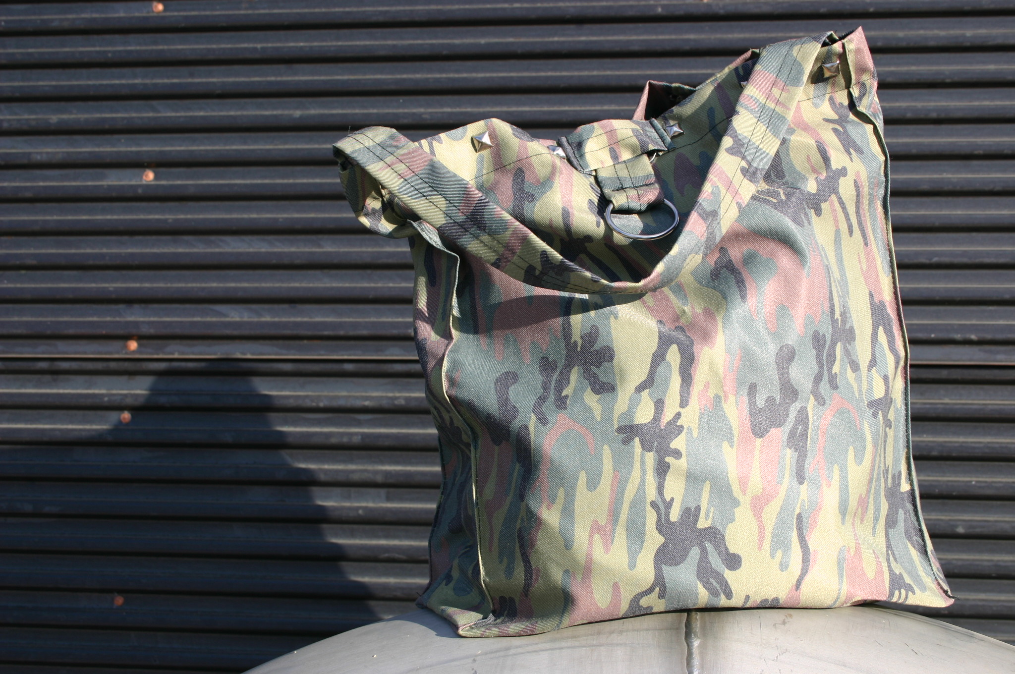 diy camo bag with studs