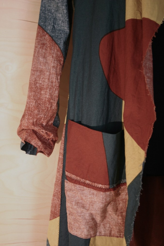 Marimekko fabric "Cactus" jacket- raw edges and fabric turned inside out