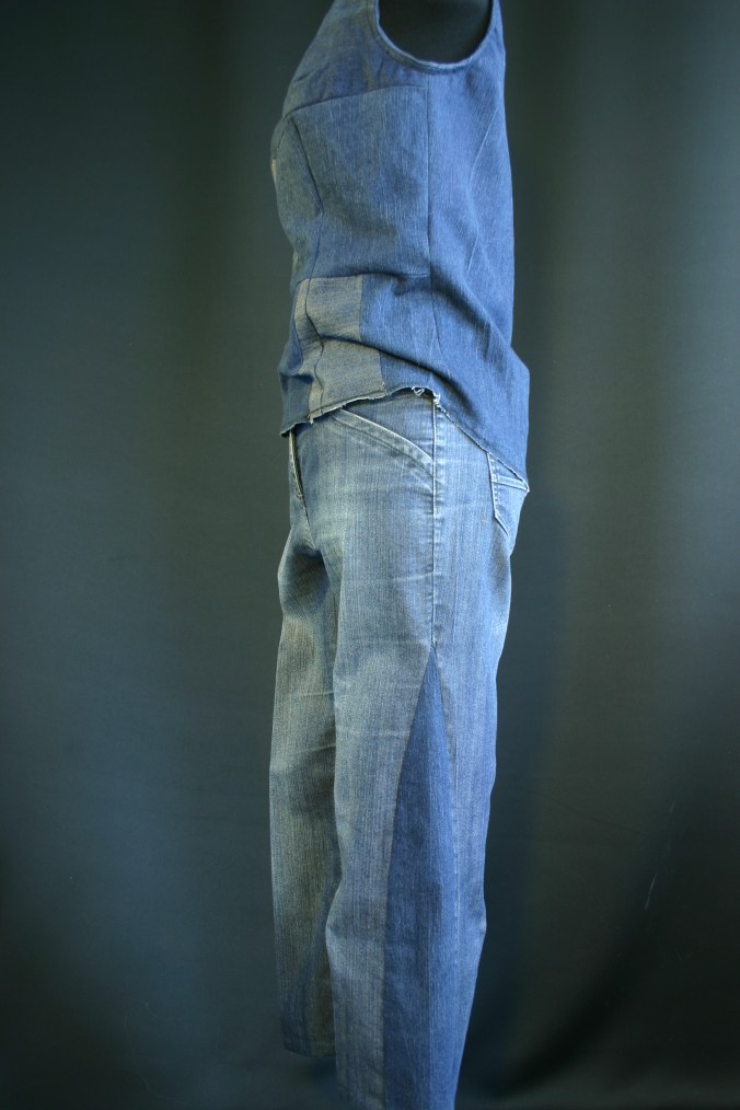 diy denim culottes from old and denim top