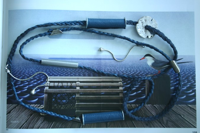 diy blue leather jewellery background art Robert Giusti