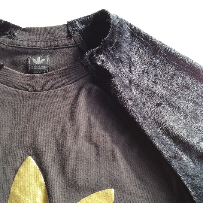 Susanoo72 remodelled Adidas t-shirt with velour raglan sleeves